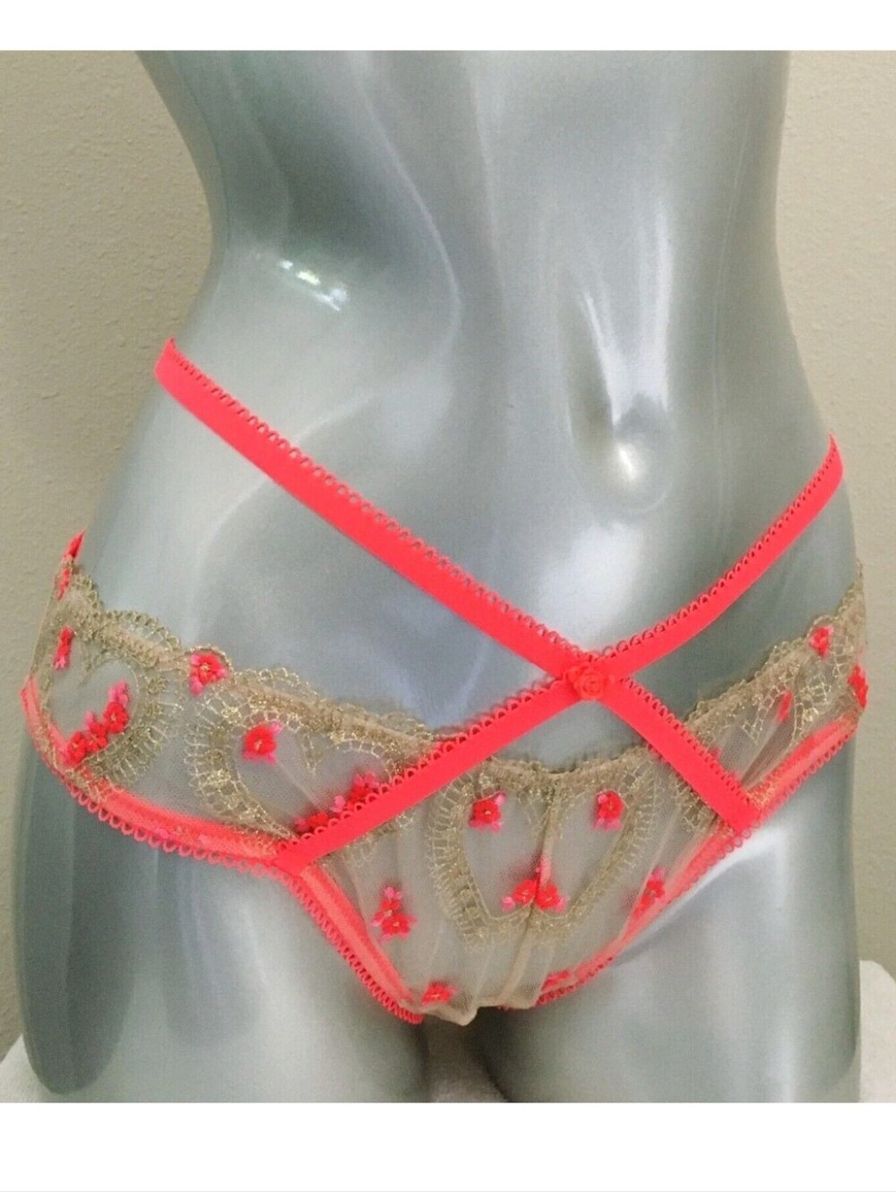 Victoria's secret dream Angel's sexy heart embroidery cheekini panty XXL